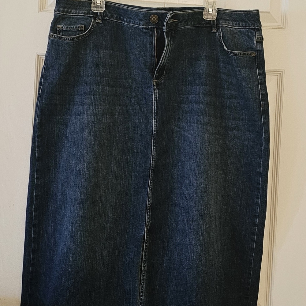 Liz Claiborne Dark Blue Denim Maxi Skirt